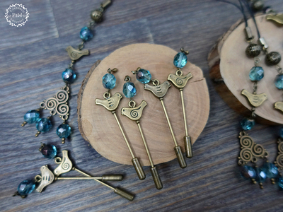 Комплект из 2х игл "Птички в сумерках"