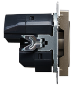 Розетка с заземлением  IEK BR-R14-16-U21-D21-K37