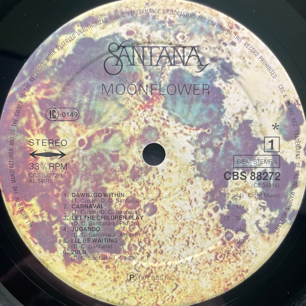 Santana ‎– Moonflower 2LP (Голландия 1977г.)
