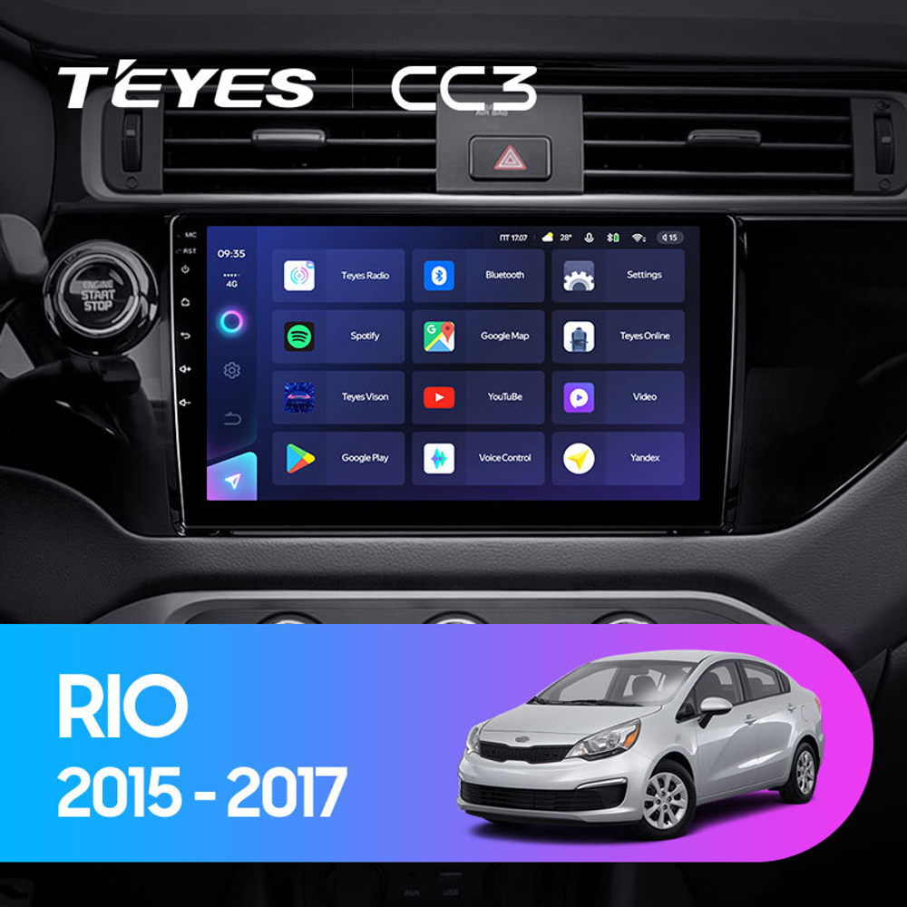 Teyes CC3 9"для KIA Rio 2015-2017