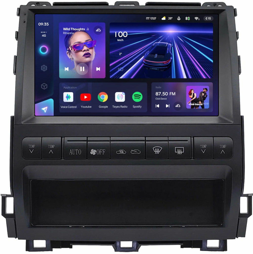 Магнитола для Lexus GX470 J120, Toyota Land Cruiser Prado 120 (любая комплектация, рамка тип 3) - Teyes CC3L на Android 10, 8-ядер, CarPlay, 4G SIM-слот