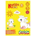 Картон белый А4, 16л. мелованный, Каляка-Маляка, на склейке в папке