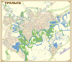 город Уральск ,150 см х 180 см 2025 год
