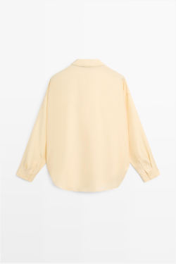 Massimo Dutti Рубашка из 100% шелка, желтый