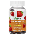 Lifeable, Mushroom + KSM-66®, жевательные ашваганда, со вкусом клубники, 60 жевательных таблеток