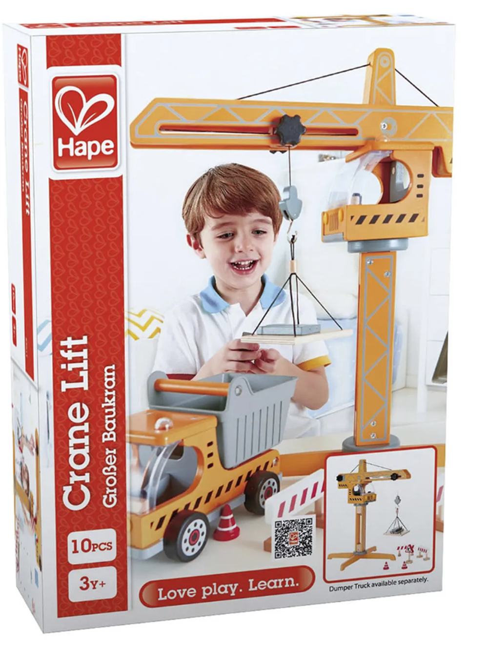 Детская деревянная игрушка Большой подъемный кран, серия "Строитель"