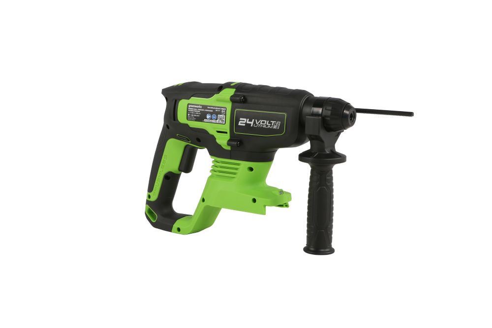 Аккумуляторный перфоратор Greenworks GD24SDS2, 3803007UB,24v, 2 Дж, АКБ 4 А·ч и ЗУ в сумке