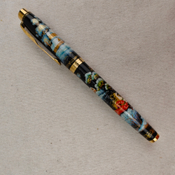 Ручка с ручной росписью Палех "Сказочная тройка" в футляре