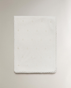 Zara Home плед детский из хлопка, оранжевый, 70x100 см