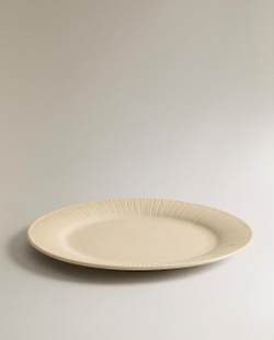 Zara Home тарелка обеденная из каменной керамики, цвет бежевый, 26 см