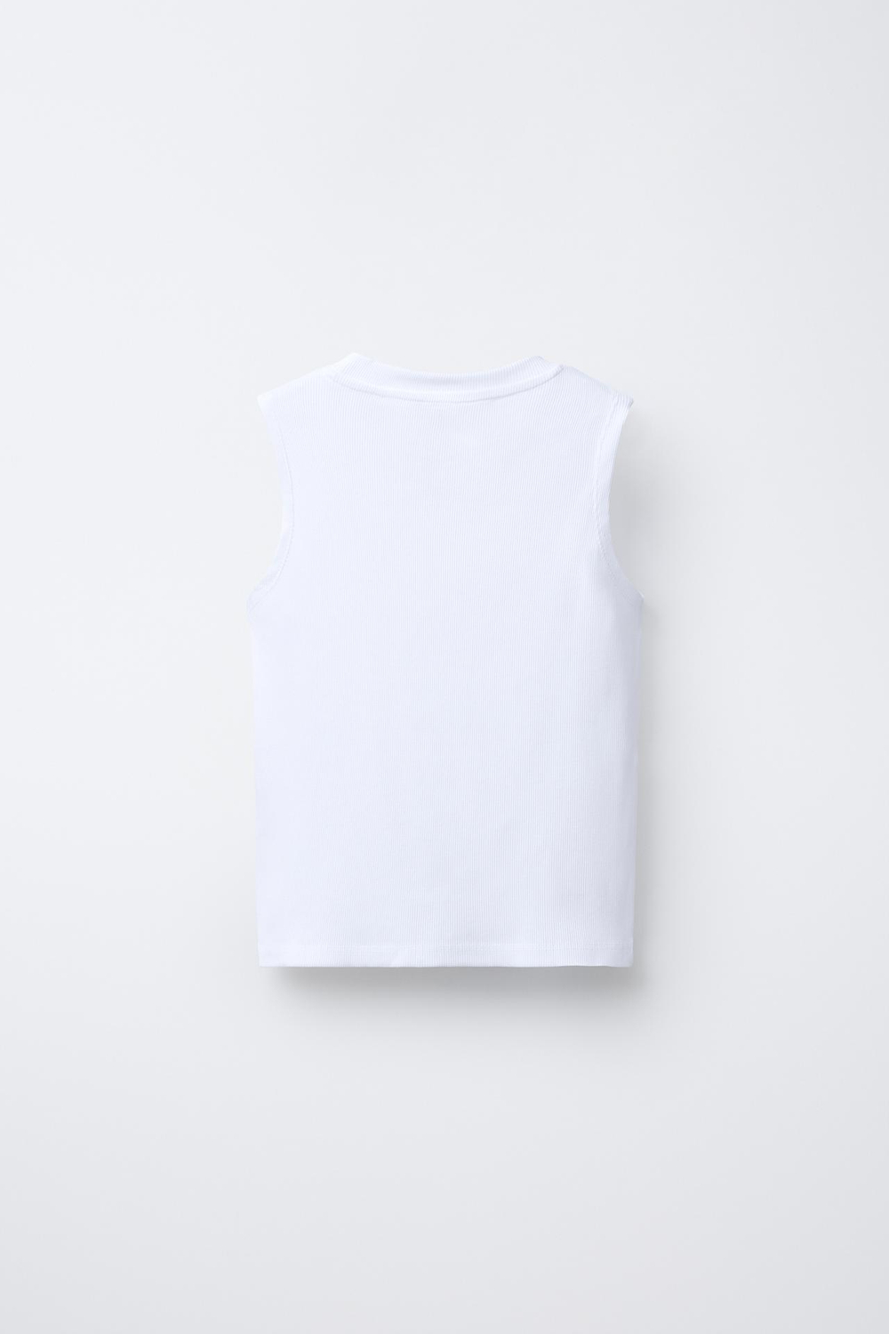 ZARA ФУТБОЛКА В РУБЧИК БЕЗ РУКАВОВ, БЕЛЫЙ