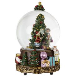 GAEM Фигурка декор в стекл шаре "Елка" (муз с ключ), D 9.5 см, L10,5 W10,5 H16 см