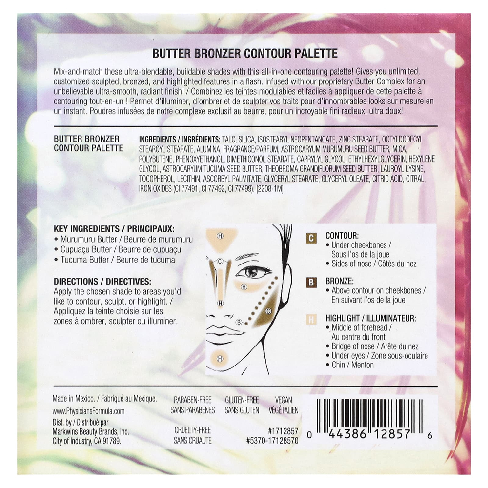 Physicians Formula, Палитра масляных бронзаторов для контурирования, 1712857 Contour 2, 13,6 г (0,48 унции)