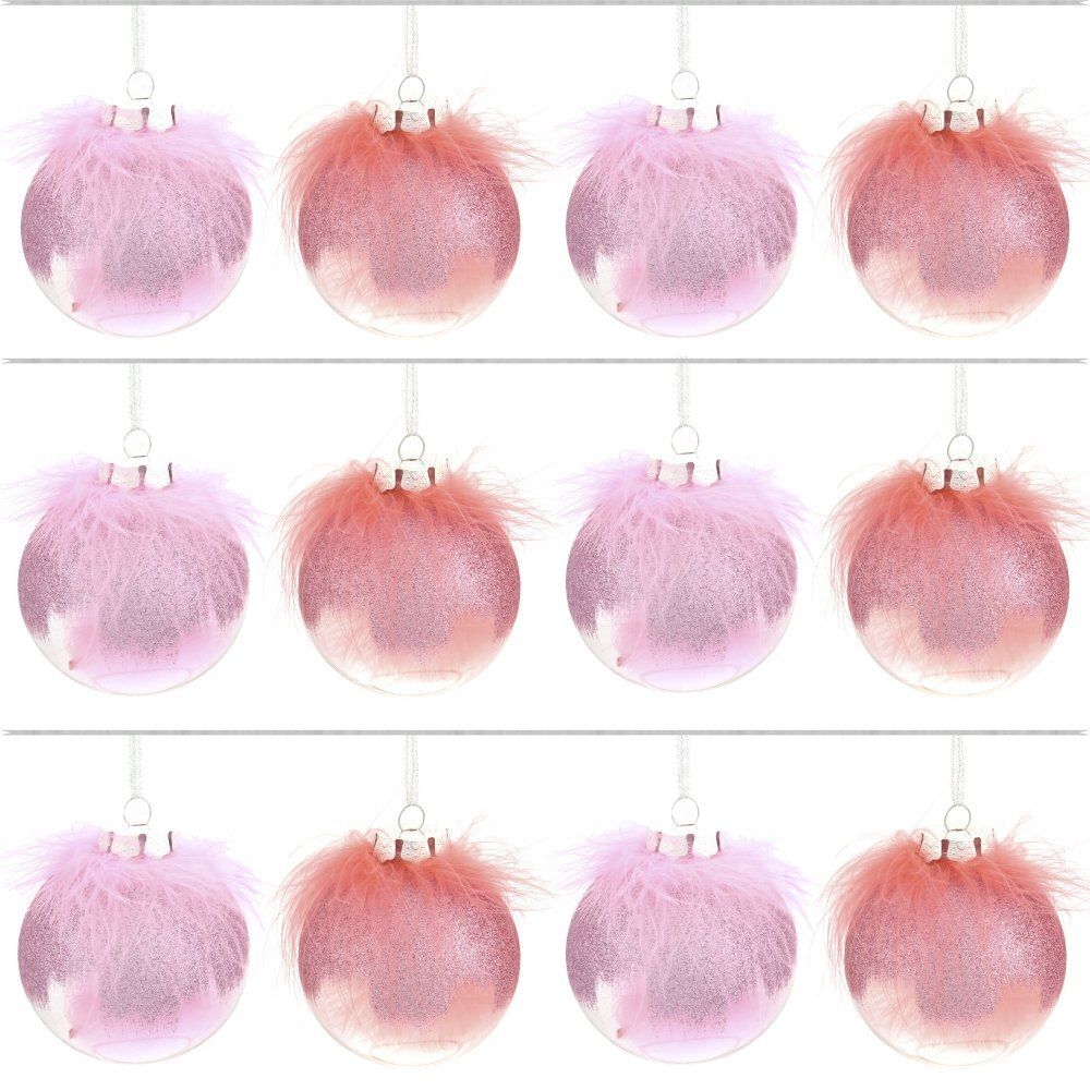 GAEM Набор из 12шт, Украшение новогоднее Шар "Перышко страуса", D8 см, L35 W27 H9см