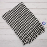 Палантин - шарф «ZIMA», гусиная лапка, цвет белый/черный, 180*70см (200/215гр)