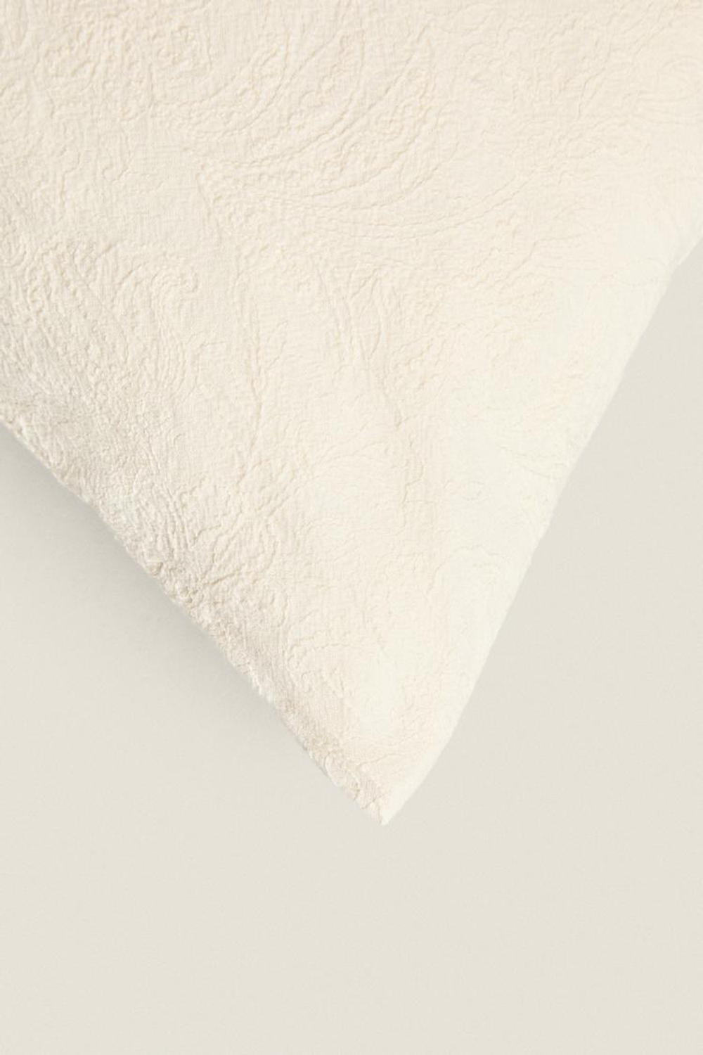 ZARA HOME ЖАККАРДОВЫЙ ЧЕХОЛ ДЛЯ ДЕКОРАТИВНОЙ ПОДУШКИ С ВЫШИВКОЙ, БЕЛЫЙ