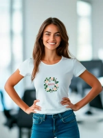 Футболка больших размеров с принтом happy