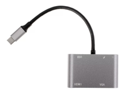 USB-хаб (концентратор) Aopen/Qust Кабель ACU4511 Адаптер USB Type-Cm--&gt;VGA, HDMI 4k*30Hz, USB3.0, PD, Audio, iOpen (Aopen/Qust)[4895182217928]