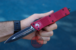 Нож Microtech Troodon D/E RDBK А+++ - черный клинок, красная рукоять 138-1RD