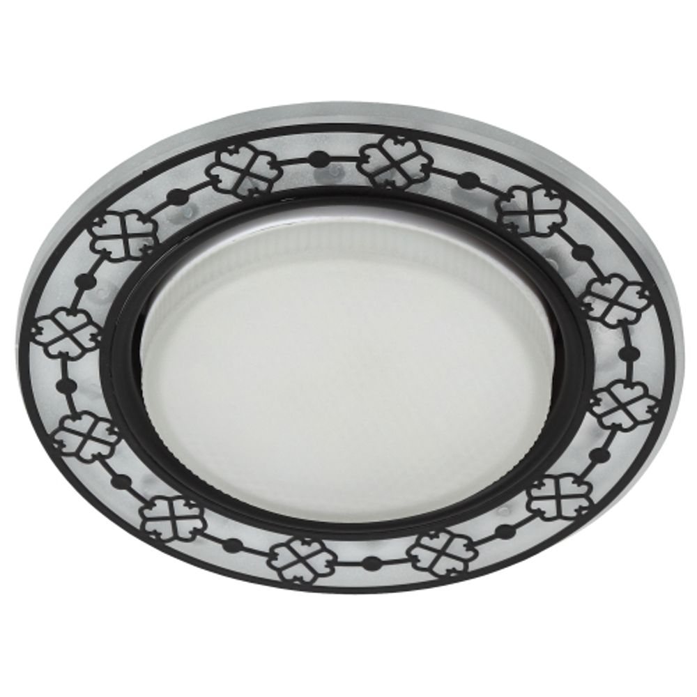 Светильник встраиваемый cо светодиодной подсветкой ЭРА DK LD28 WH/BK под лампу GX53 белый/черный | Встраиваемые светильники