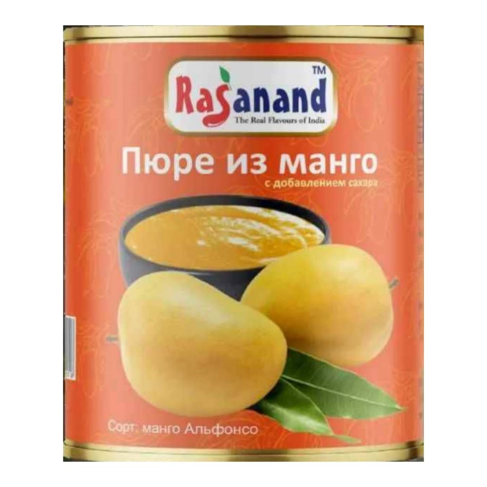 Пюре манго с добавлением сахара Rasanand Alphonso Mango Pulp 850 г, 2 шт