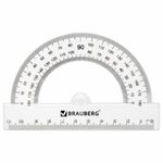 Набор чертежный BRAUBERG (линейка 20 см, 2 треугольника, транспортир), прозрачный, 210853