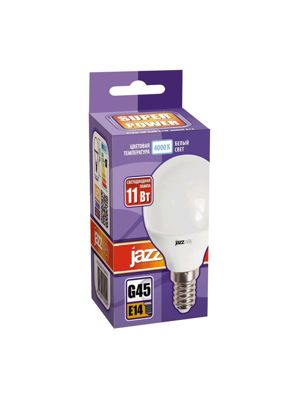 Лампа светодиодная PLED-SP 11Вт G45 4000К нейтр. бел. E14 230В/50Гц JazzWay 5019270
