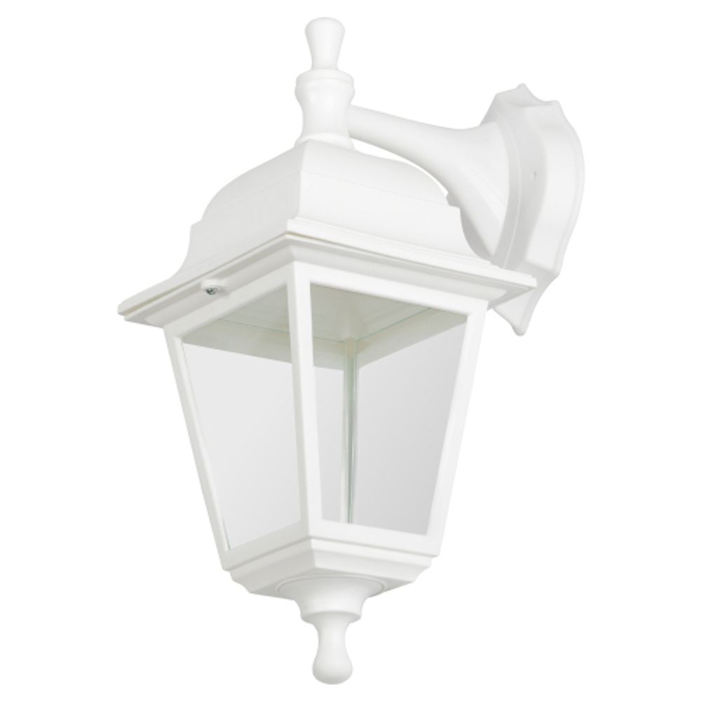 Садово-парковый светильник ЭРА НБУ 04-60-001 белый 4 гранный настенный IP44 Е27 max60Вт