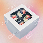 Коробка под капкейки с окошком 160*160*100 мм (4) (белая) целлюлозный картон с односторонним мелованным покрытием, премиум