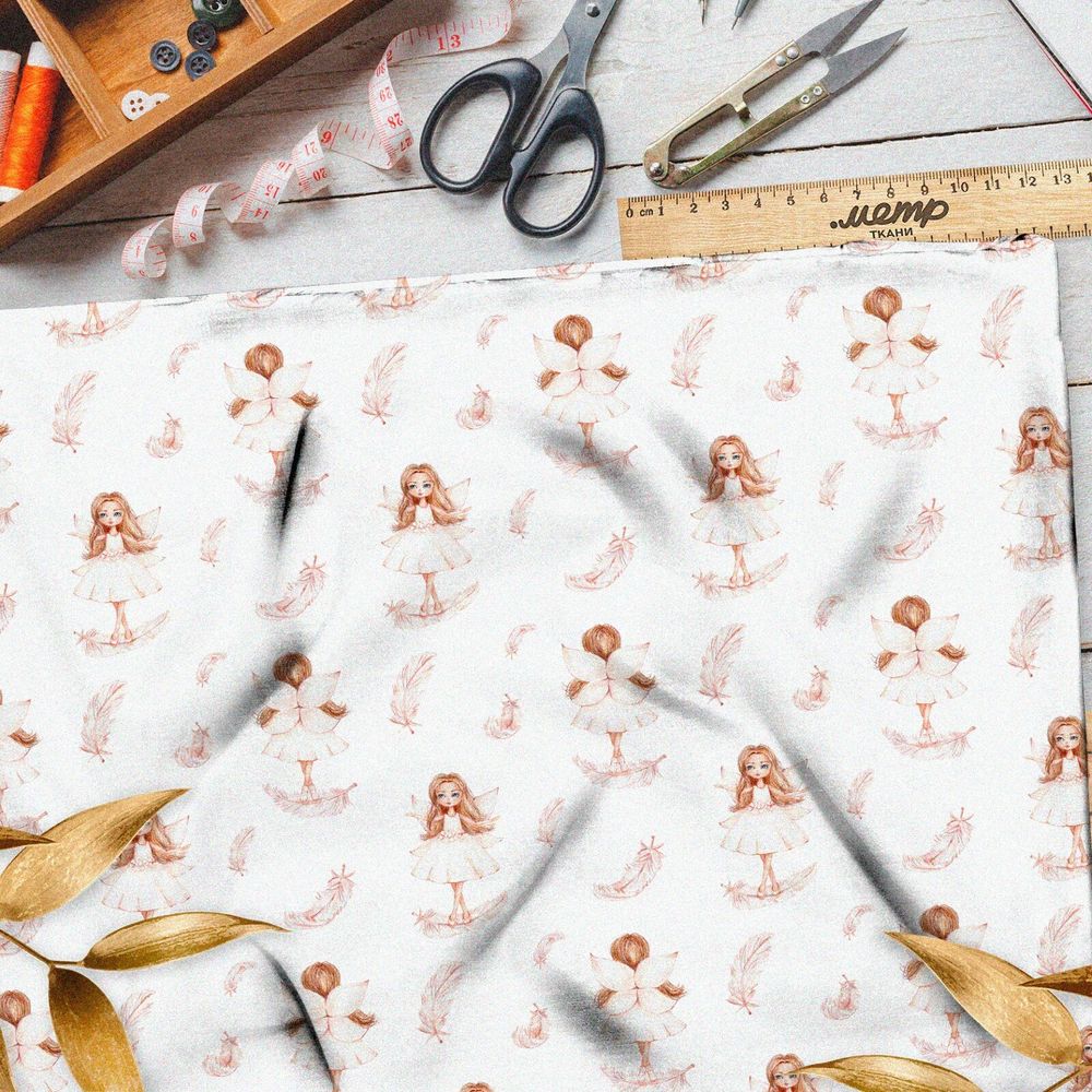 Ткань саржа девочка-ангелок