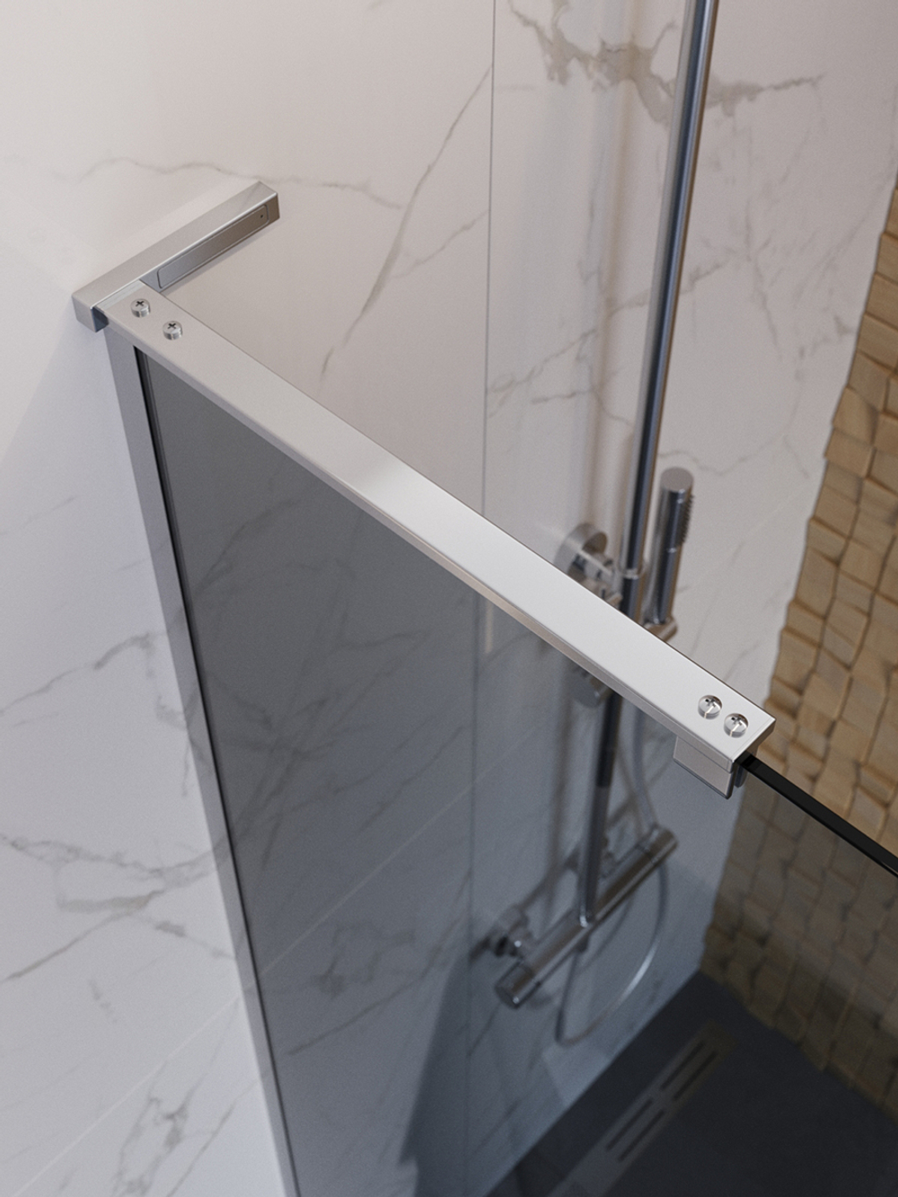 Душевая перегородка BelBagno UNO-L-1-TB-90-GR-Cr профиль хром, стекло серое