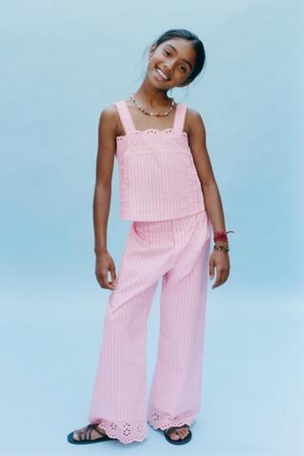 ZARA БРЮКИ В ПОЛОСКУ SCHIFFLY, РОЗОВЫЙ