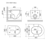 Унитаз подвесной Ceramicanova Alba торнадо 3.0 сиденье микролифт белый CN11005T