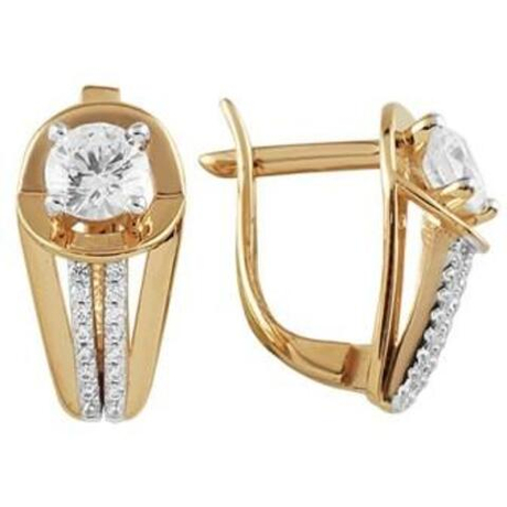 Серьги из золота с фианитами