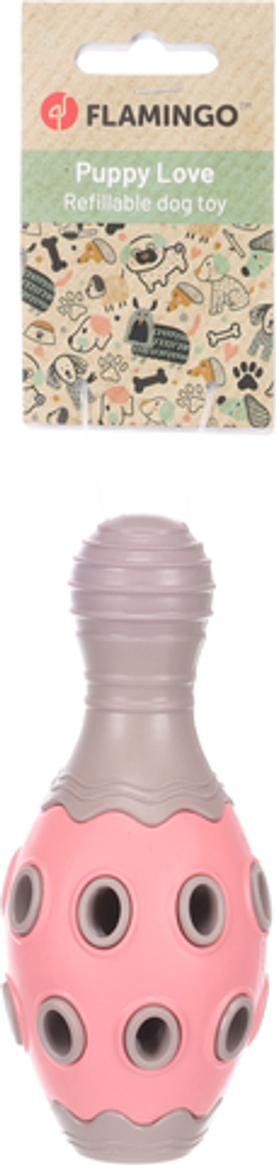 Игрушка для щенков, для лакомств, 15,3 х 6,6 х 6,6 см, розовый, Flamingo