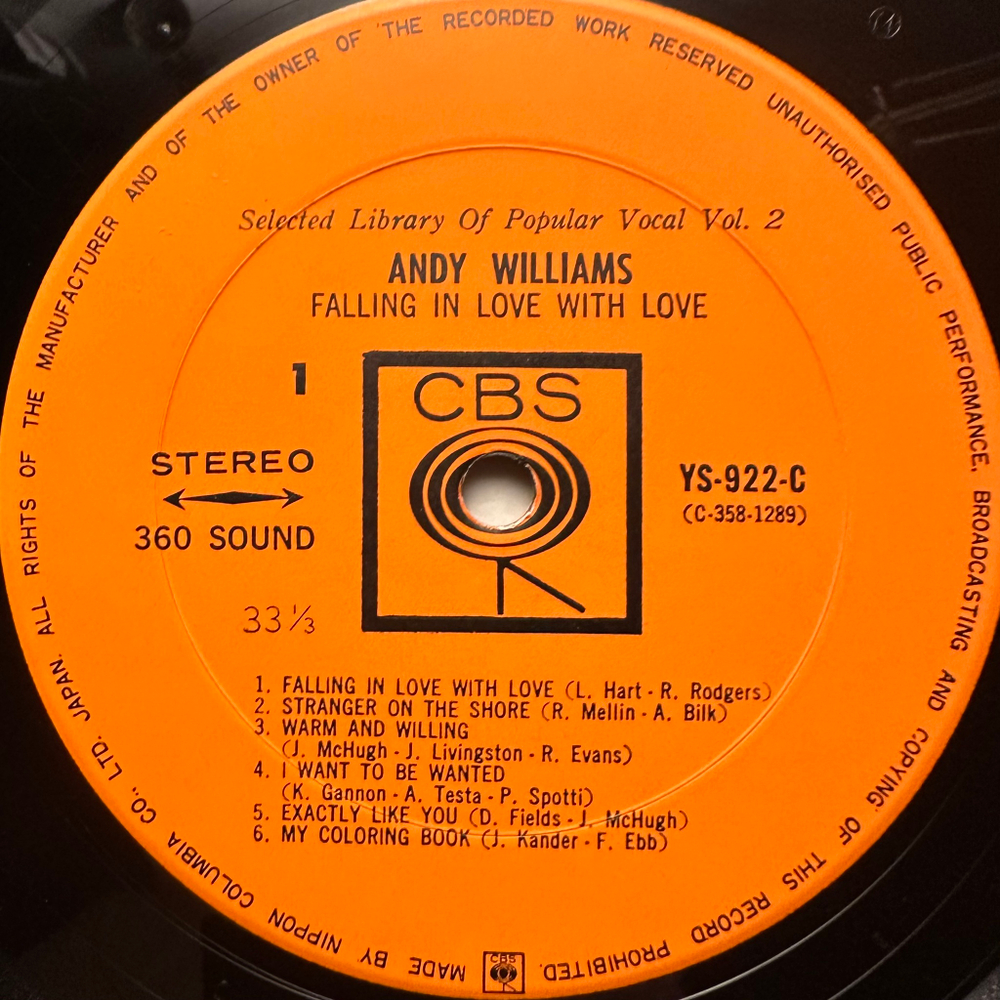 Andy Williams - Falling in love with love (Япония)