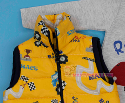 теплый костюм-тройка АВТОМОБИЛЬЧИК с жилеткой 4775