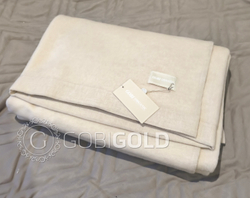 Одеяло тканое из 100% кашемира (GOBI) 135x200 см. - кремовое (ЛЮКС)