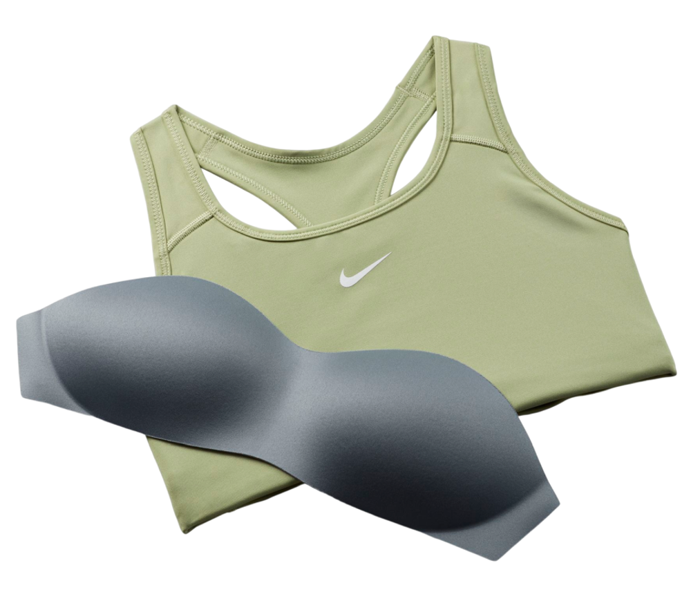 Теннисный бюстгальтер Nike Swoosh Bra Pad - oil green/white