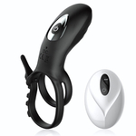 Черное эрекционное кольцо с вибрацией и утяжкой под мошонку (Цвет: черный)