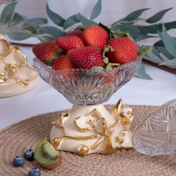 Сахарница стеклянная с крышкой Орхидея Лайм Айвори