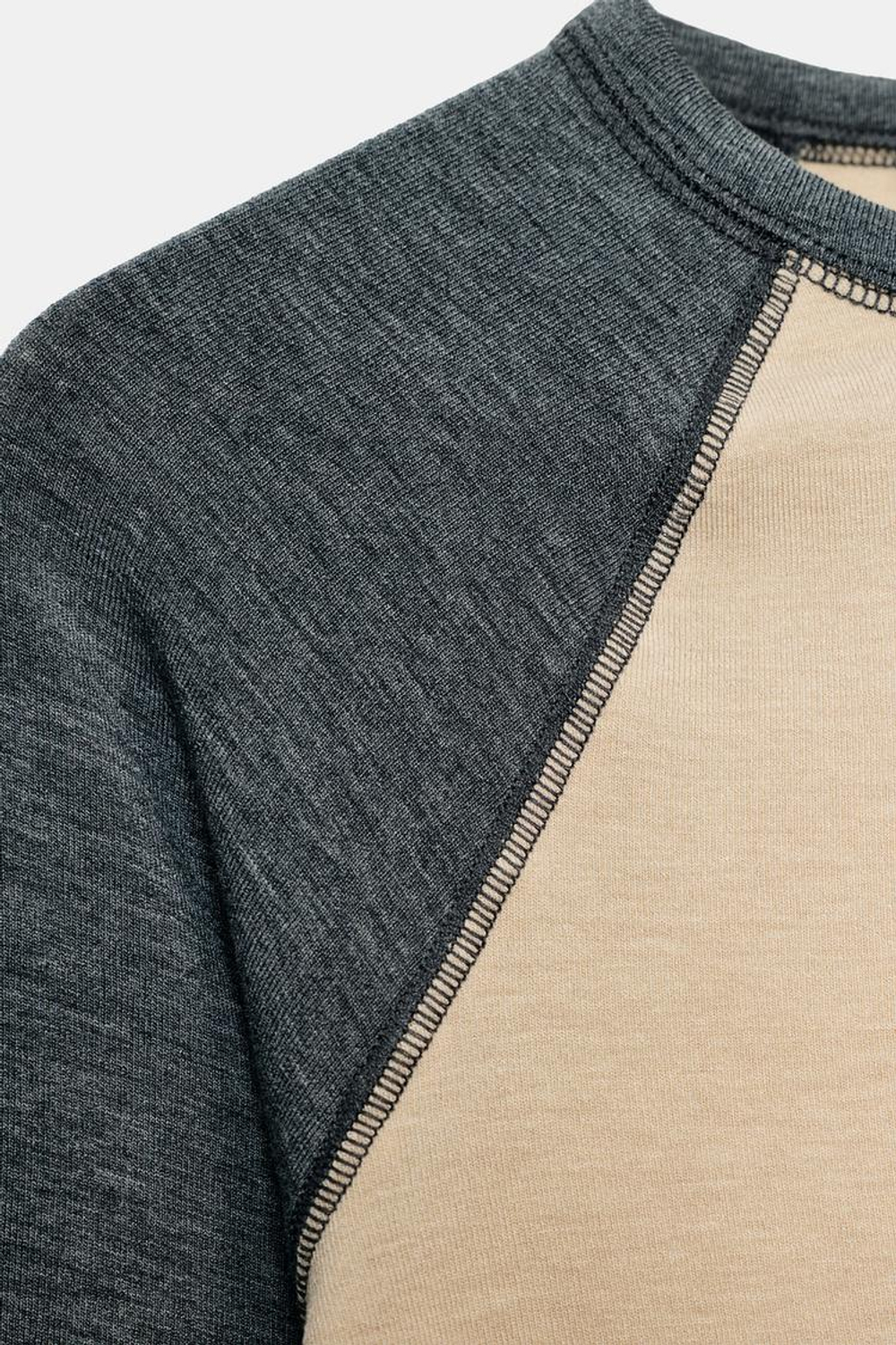 ZARA ФУТБОЛКА РЕГЛАН С КОНТРАСТНЫМИ ДЕТАЛЯМИ, СЕРЫЙ