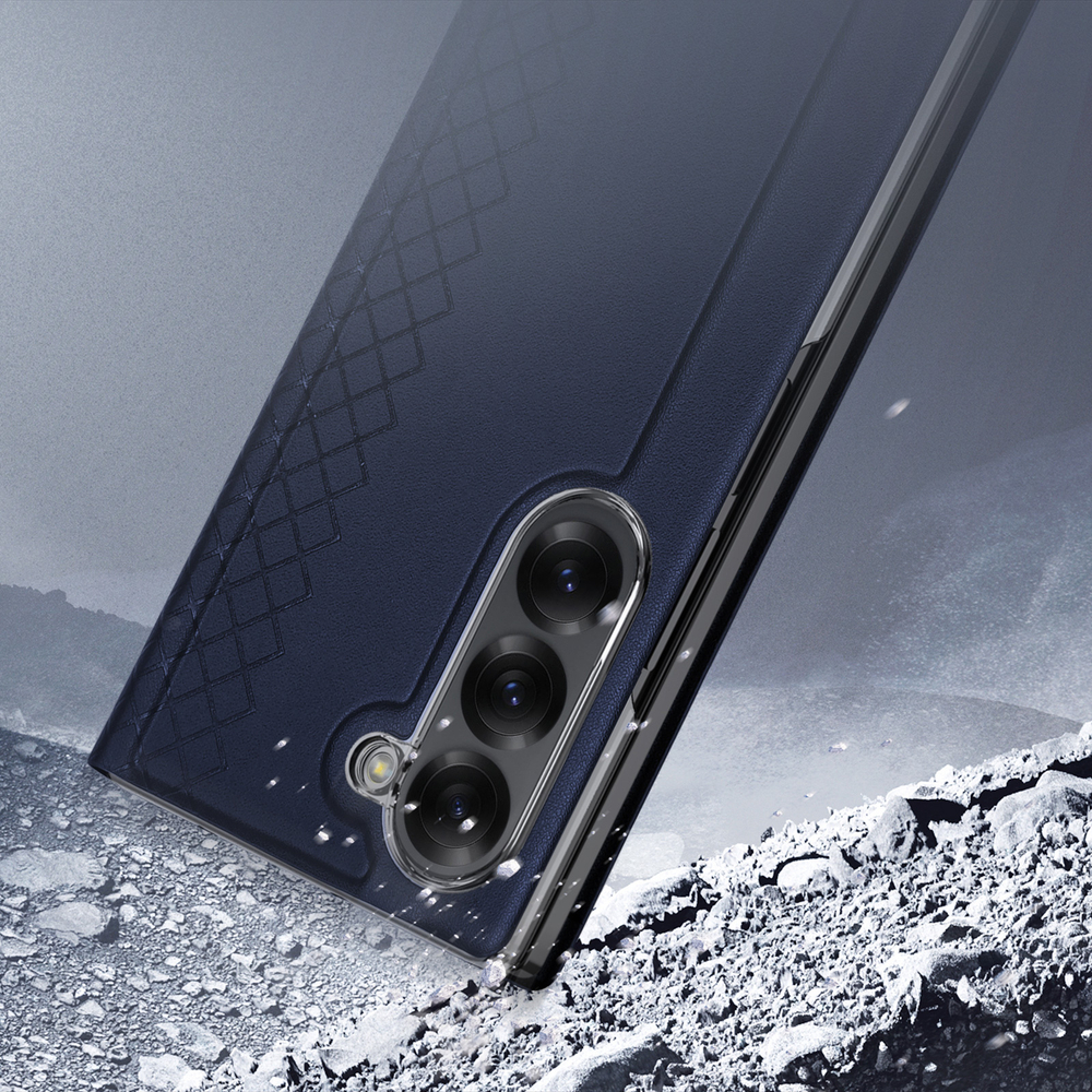 Чехол синего цвета с премиальной искусственной кожи от Dux Ducis для Samsung Galaxy Z Fold 6, серия Bril Series Case