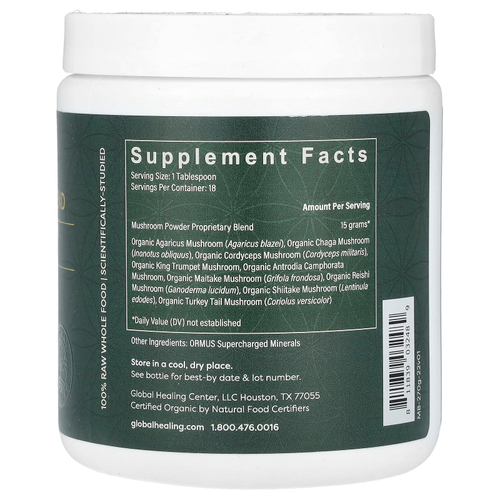 Global Healing, органическая смесь грибов, 270 г (9,5 унции)