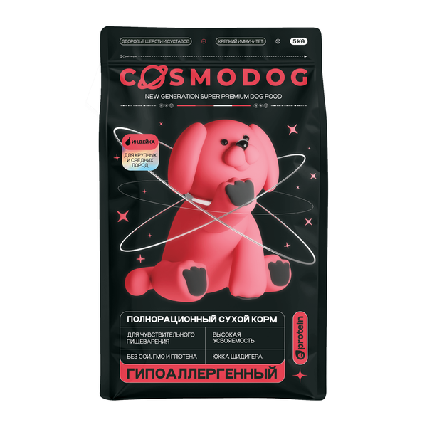 Уценка! Повр.упак. / Сухой корм Cosmodog для собак средних и крупных пород с индейкой