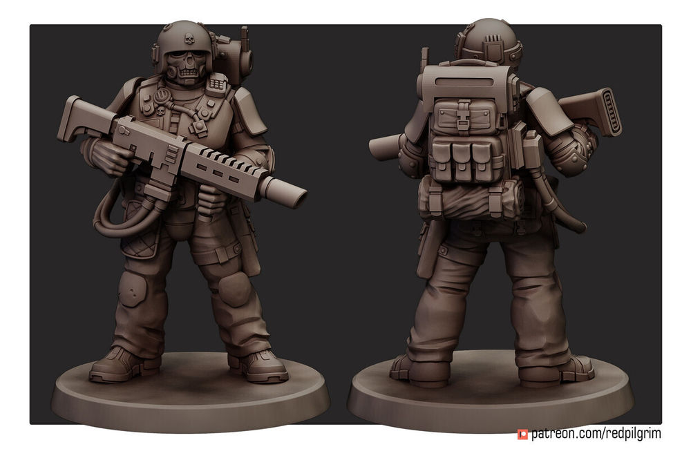 Astra Militarum Гвардеец с хэллганом миниатюра для AOS,Waha, Настольная игра, НРИ, Варгейм, РПГ