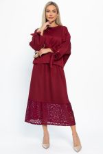 Юбка с кружевом Элегия (бордо) Ю14912-10М LT Collection