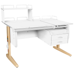 Растущая парта СУТ 25 с задними полками СУТ.15.210 и СУТ.15.240 и навесной тумбой (1200×880 мм)