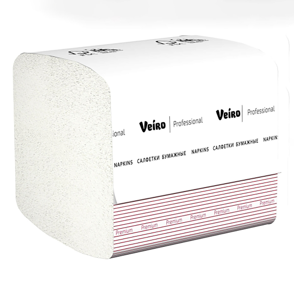 Салфетки бумажные обеденные Z-сложения Veiro Professional Premium белые однослойные (42 пачки х 250 л)