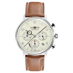 ZEPPELIN Hindenburg Collection Quartz Movement Men"s Watches Wrist Watches White Dial Stainless Steel Case